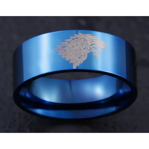 Game of Thrones Ice Wolf Blue Ring - Picture 2 of 4